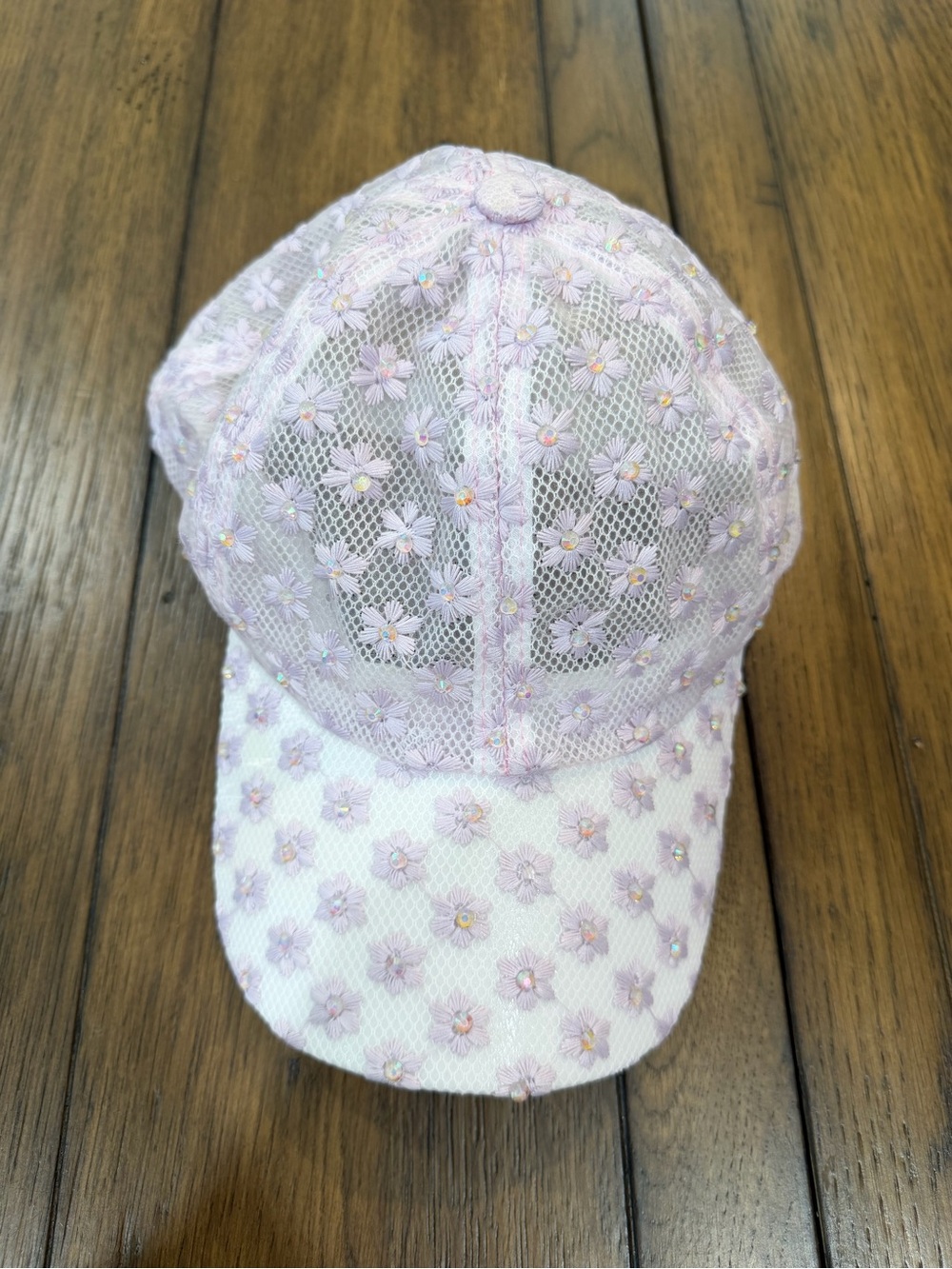 Delicate Lace Daisy Baseball Cap - Pink